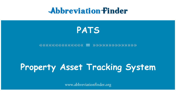 PATS: Vlastnost Asset Tracking systém
