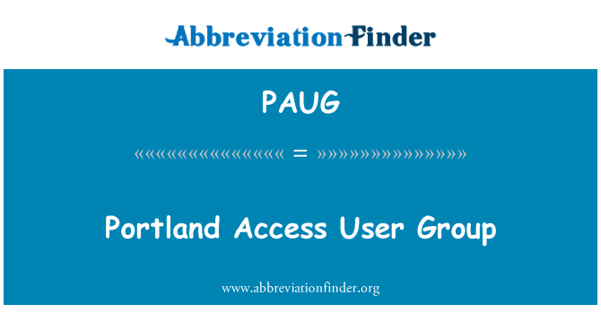 PAUG: Portland adgang brugergruppe