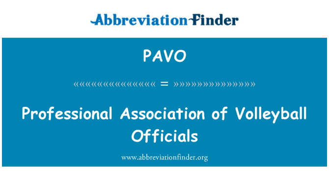 PAVO: אגודה מקצועית של פקידי כדורעף