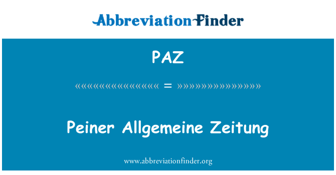 PAZ: Кран Peiner Allgemeine Zeitung