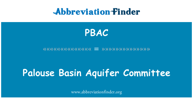 PBAC: Palouse bassin aquifère Comité