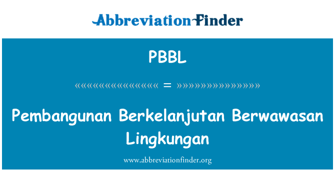 PBBL: Pembangunan Berkelanjutan Berwawasan Lingkungan