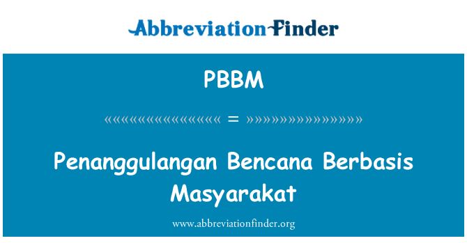 PBBM: インドネシア災 Berbasis Masyarakat