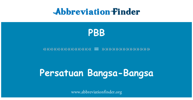 PBB: Persatuan Bangsa-Bangsa