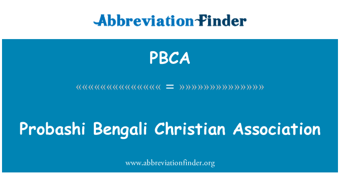 PBCA: Probashi bengāļu Christian Association