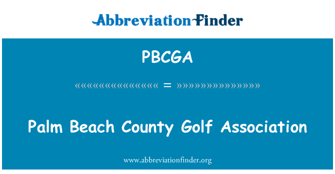 PBCGA: Asociación de Golf del Condado de Palm Beach