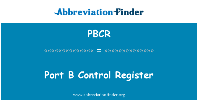 PBCR: تسجيل عنصر تحكم منفذ ب