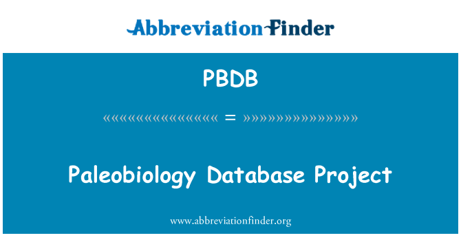 PBDB: โครงการฐานข้อมูล Paleobiology