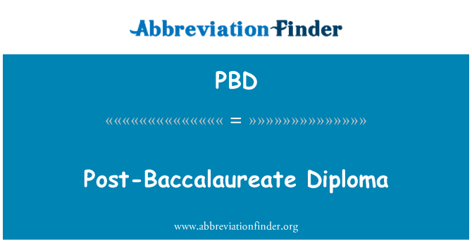 PBD: Diplôme post-baccalauréat