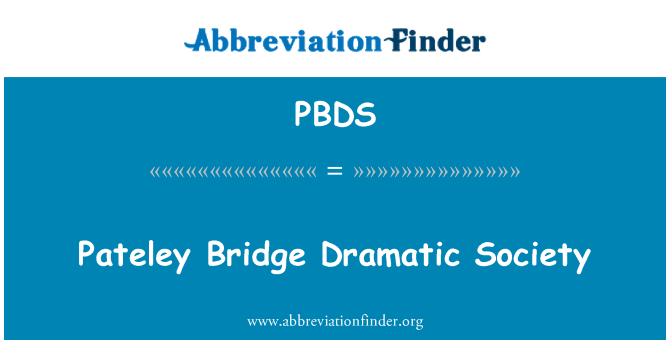 PBDS: Pateley Bridge dramatiske samfunn