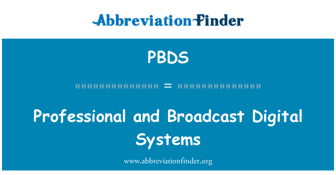 PBDS: Professional and Broadcast Digital Systems
