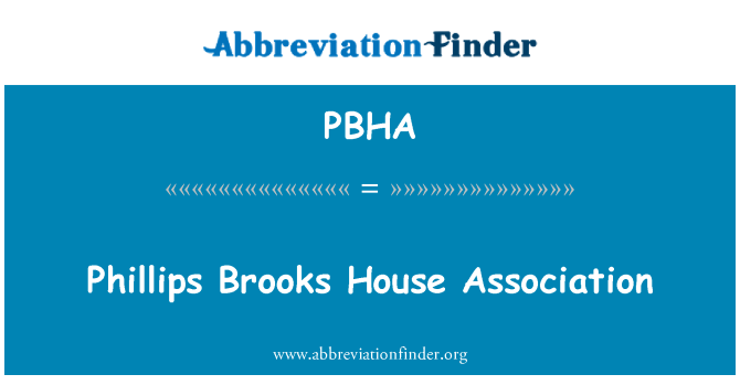 PBHA: Phillips Brooks kay asosyasyon