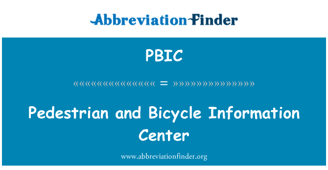 PBIC: Piétons et vélos Information Center