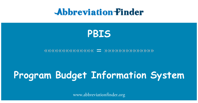 PBIS: Programmi eelarve infosüsteemi