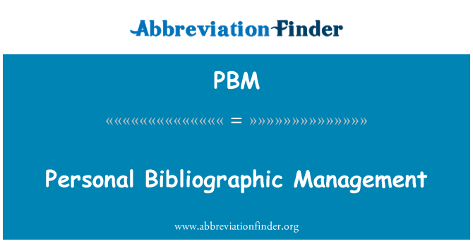 PBM: Personal de gestió bibliogràfica