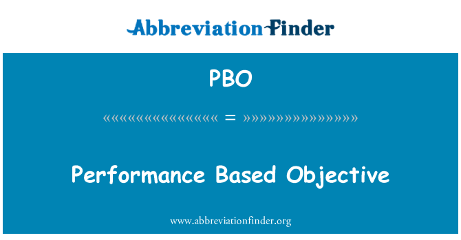 PBO: Performance Based Objective