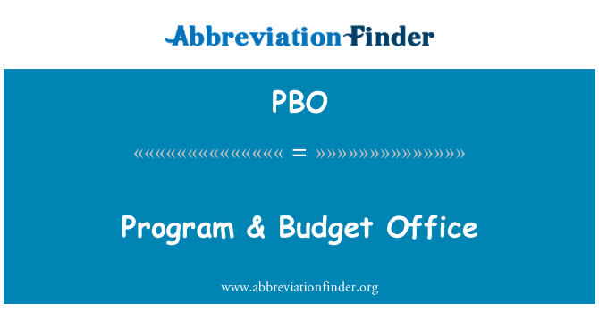 PBO: Program & pejabat bajet