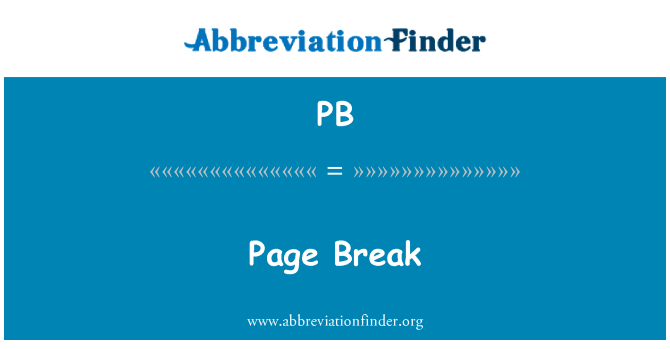 PB: Pagina-einde