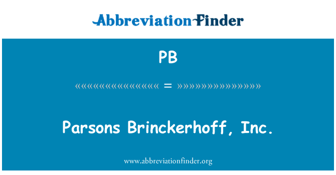 PB: Parsons Brinckerhoff, inc.