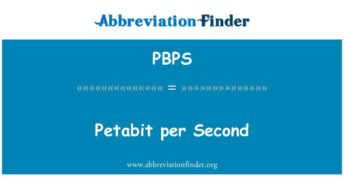 PBPS: Petabitem za sekundu