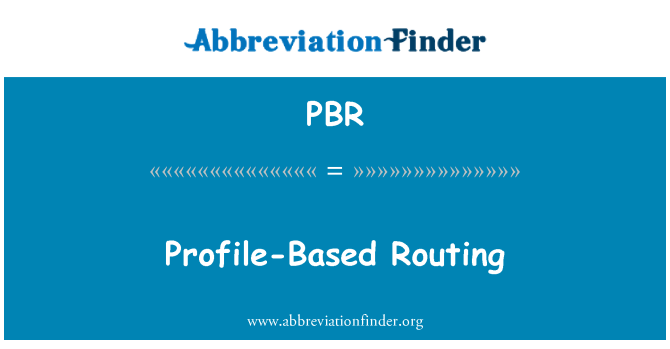 PBR: Profilbaserade Routning