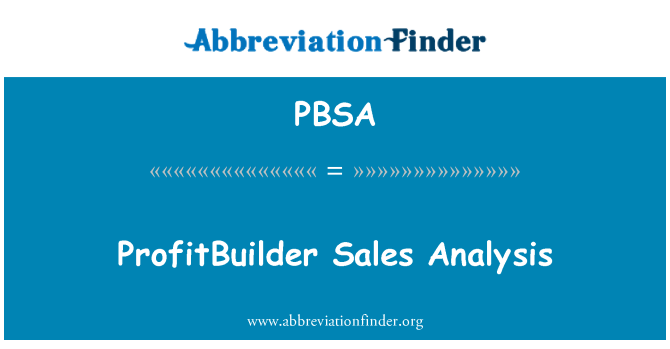 PBSA: ניתוח מכירות ProfitBuilder