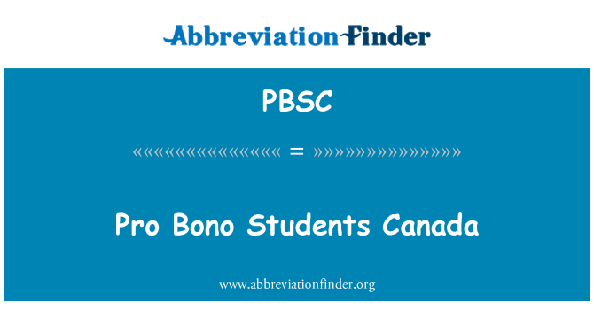 PBSC: Pro Bono-Studenten-Kanada