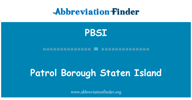 PBSI: Patrol Borough Staten Island