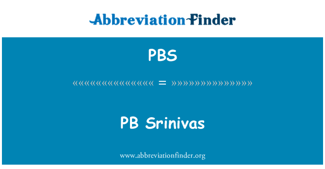PBS: PB Srinivas