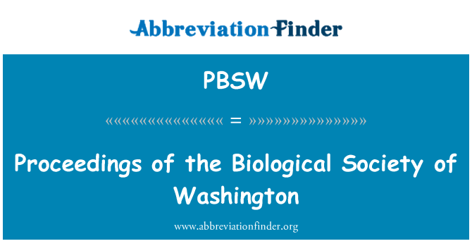 PBSW: 华盛顿生物学学会学报