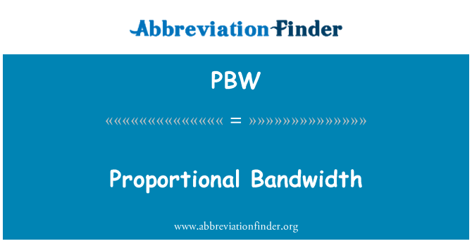 PBW: Proportional Bandwidth