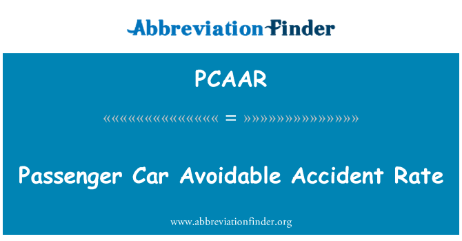 PCAAR: อัตรา Avoidable อุบัติเหตุรถโดยสาร