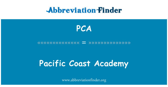 PCA: Pacific Coast Akademi