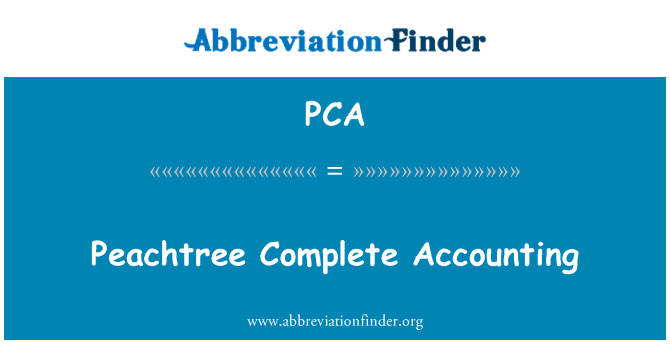 PCA: Peachtree Complete Accounting