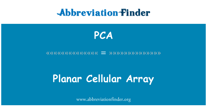 PCA: Array ċellulari pjana bil