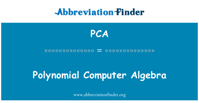PCA: Polinomiális számítógép Algebra