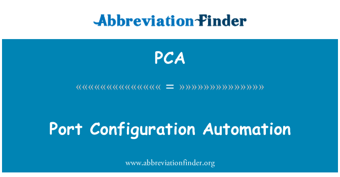 PCA: Porta configurazione automazione