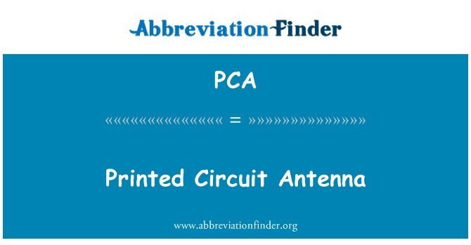 PCA: Antenna circuito stampato