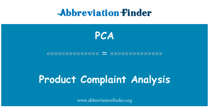 PCA: Produkt klage analyse