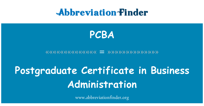 PCBA: Certificado de postgrado en administración de empresas