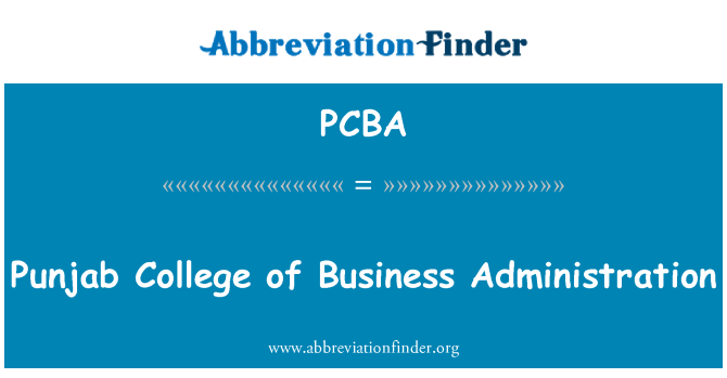 PCBA: Paňdžáb College of Business Administration