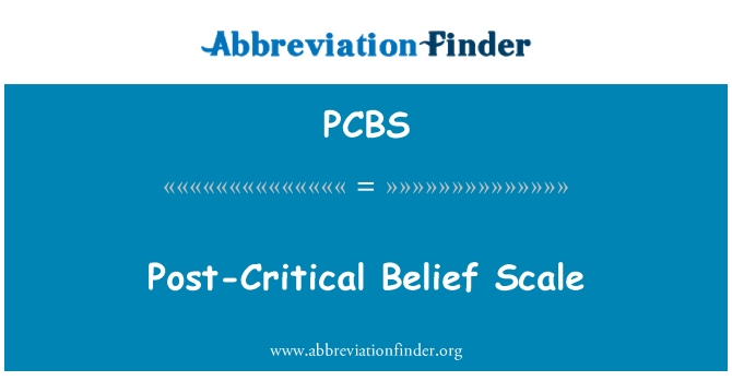 PCBS: Post-Critical Belief Scale