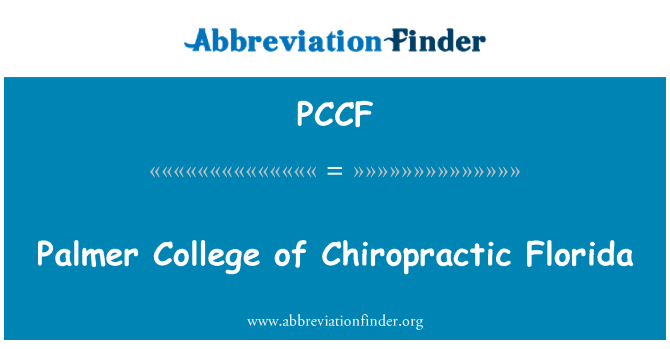 PCCF: Palmer College of Chiropractic-Florida