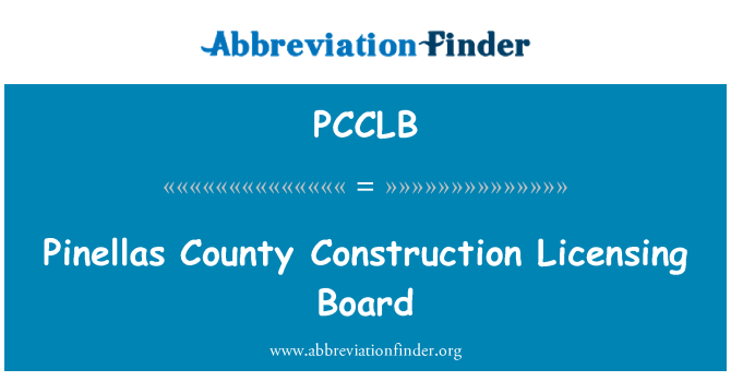 PCCLB: Совет лицензирование Пинеллас Каунти строительство