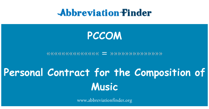 PCCOM: Personal Contract for the Composition of Music