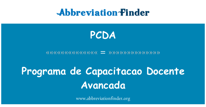 PCDA: Programa de Capacitacao Docente Avancada