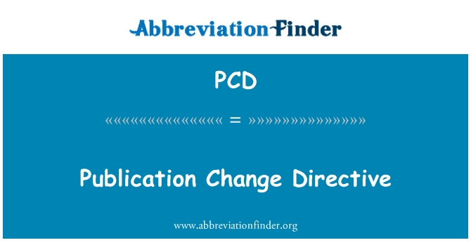 PCD: Publicació canvi Directiva
