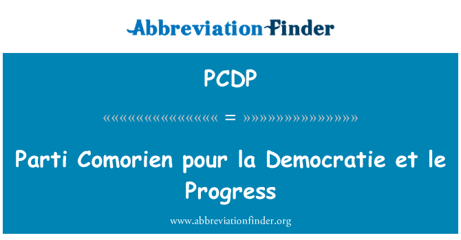 PCDP: Parti Comorien vide la Democratie et le pwogrè
