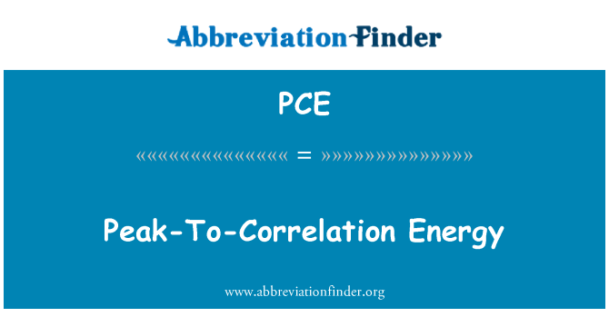 PCE: Energie de vârf-la-corelarea