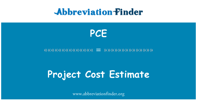 PCE: การประเมินต้นทุนโครงการ